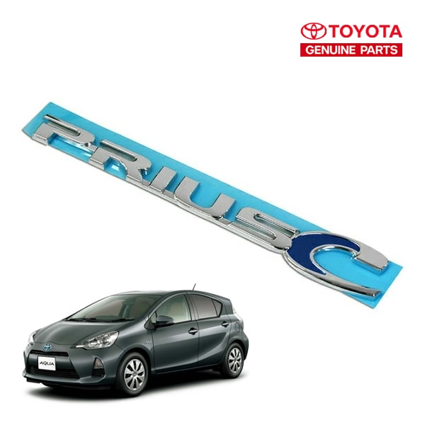 USトヨタ純正 TOYOTA アクア NHP 10系 平成23年12月-令和3年7月 プリウスC PRIUS C リアエンブレム 両面テープ リアゲート テールゲート PRIUS Cロゴ US仕様 北米仕様 USDM