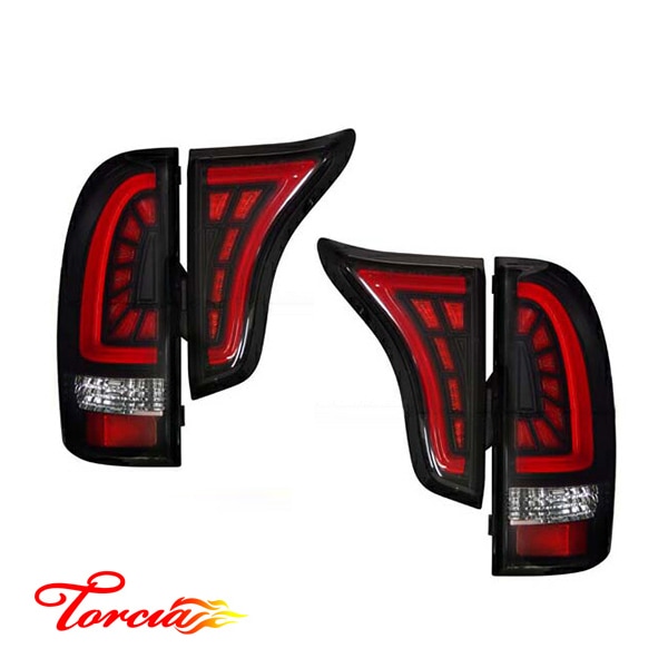 【Torcia 正規品】 05-15y トヨタ タコマ ファイバー付 LED テールランプ テールライト 左右セット ブラック