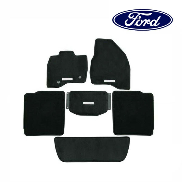 フォード純正 15-17y FORD エクスプローラー XLT リミテッド共通 フロアマット 厚手プレミアム仕様 EXPLORER 金属ロゴプレート付 フロント セカンド サードシート 6枚セット 1台分