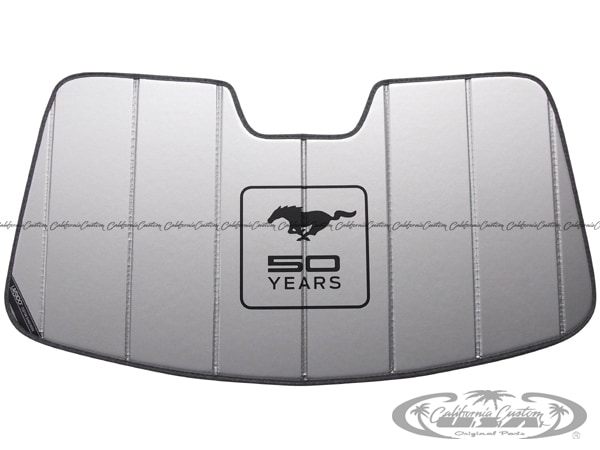 【CoverCraft 正規品】 専用設計 サンシェード シルバー  吸盤不要 折りたたみ式 50Th ロゴ入ライセンス品 FORD フォード 15-18y マスタング MUSTANG カバークラフト ［真夏もへたらない3層構造で断熱効果抜群］ 