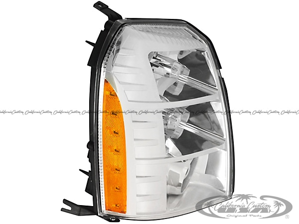 【DEPO 正規品】07-14y キャデラック エスカレード ヘッドライト ヘッドランプ 純正タイプ インナークローム 左右セット 日本仕様 日本光軸 左側走行用 デポ