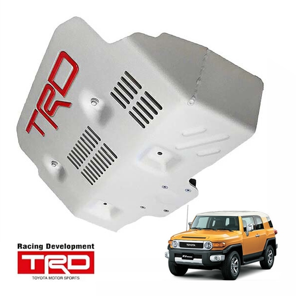 USトヨタ純正 フロント スキッドプレート アンダーカバー TRDロゴ レタリング付  アルミニウム シルバーパウダーコート FJクルーザー GSJ15W