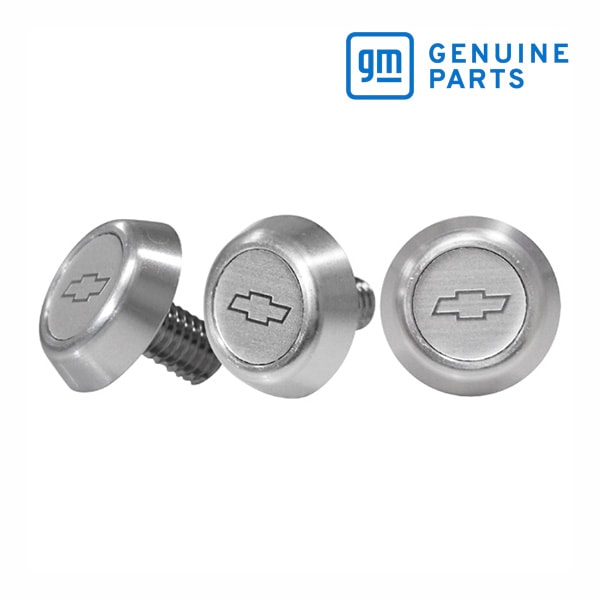 GM純正 クロームナンバーフレーム用ボルト3本SET シボレーロゴ入り G0438131 カマロ/アストロ/トレイルブレイザー/キャプティバ/ソニック/シルバラード/コルベット