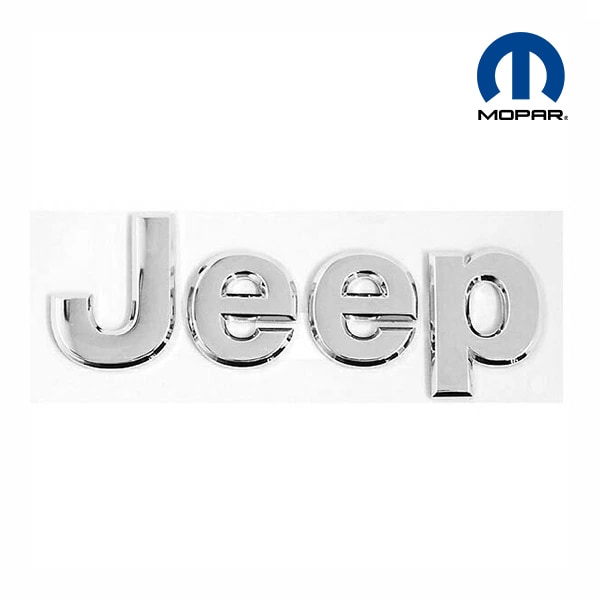 MOPAR純正エンブレム JEEPロゴ クローム 55157088AC（ラングラー、グランドチェロキー、コンパス、パトリオット、レネゲード、コマンダー 他）
