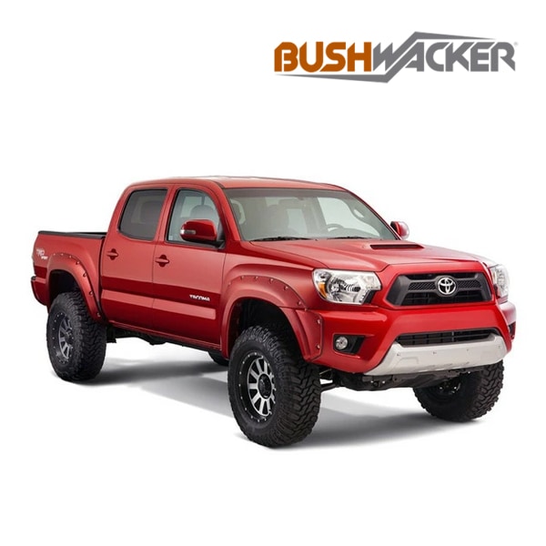 【BUSHWACKER 正規品】 12-15y トヨタ タコマ オーバーフェンダー/ポケットスタイル マットブラック フェンダーフレア 1台分セット 31927-02 ブッシュワーカー