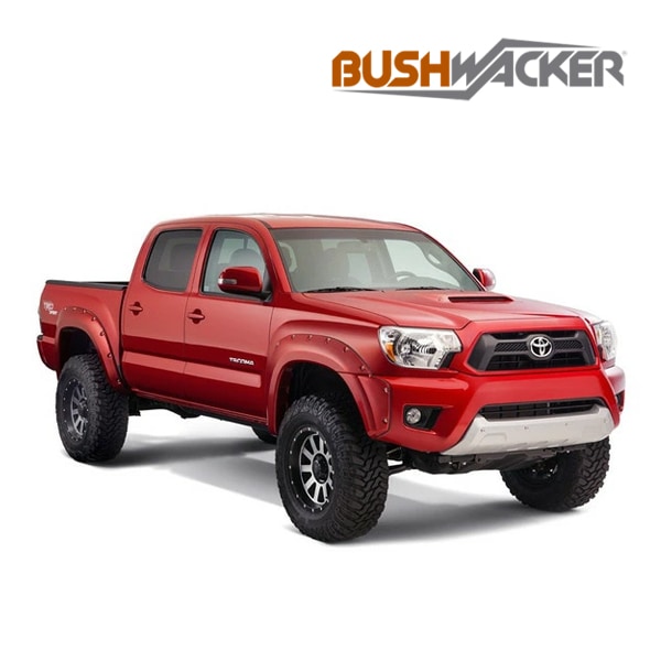 【BUSHWACKER 正規品】 12-15y トヨタ タコマ オーバーフェンダー/ポケットスタイル マットブラック フェンダーフレア 1台分セット 31928-02 ブッシュワーカー