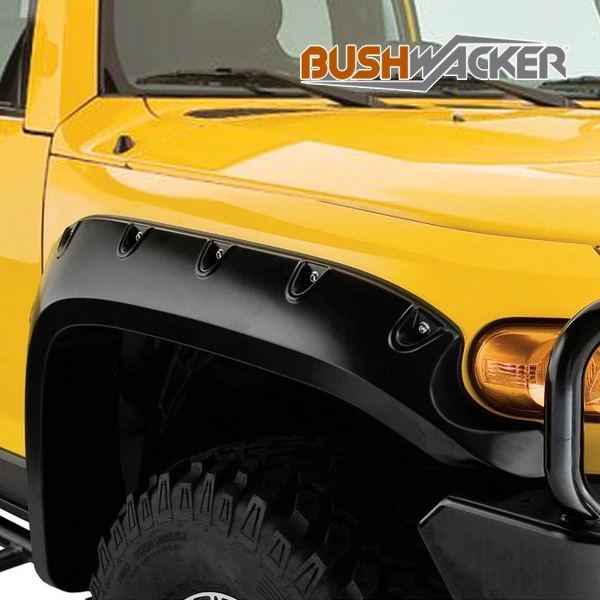 【BUSHWACKER 正規品】 トヨタ FJクルーザー GSJ150W オーバーフェンダー/ポケットスタイル マットブラック フェンダーフレア 1台分セット 31922-02 ブッシュワーカー