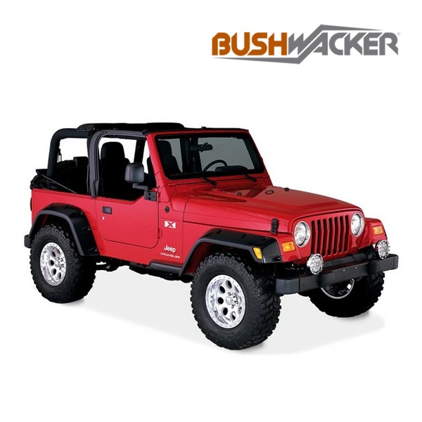 【BUSHWACKER 正規品】 ジープ TJ ラングラー オーバーフェンダー/ポケットスタイル マットブラック フェンダーフレア 1台分セット 10908-07 ブッシュワーカー