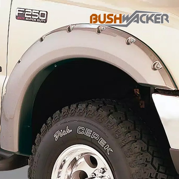 【BUSHWACKER 正規品】 99-07y フォード F-250/F-350 スーパーデューティー オーバーフェンダー/ポケットスタイル マットブラック フェンダーフレア 1台分セット 20914-02 ブッシュワーカー
