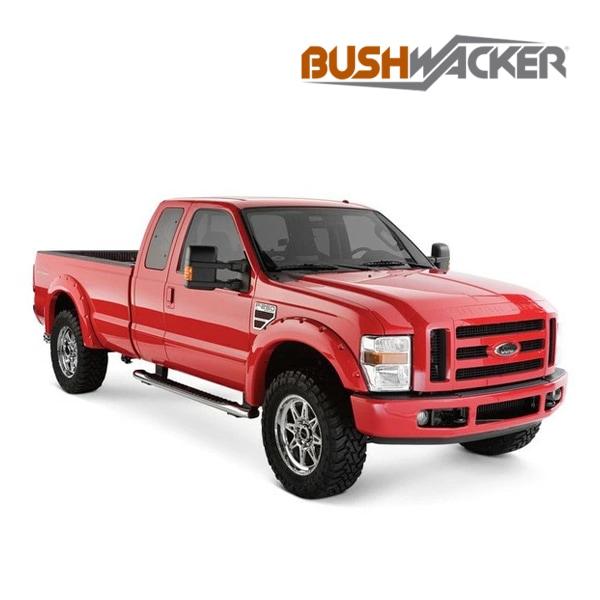 【BUSHWACKER 正規品】 08-10y フォード F-250/F-350 スーパーデューティー オーバーフェンダー/ポケットスタイル マットブラック フェンダーフレア 1台分セット 20917-02 ブッシュワーカー