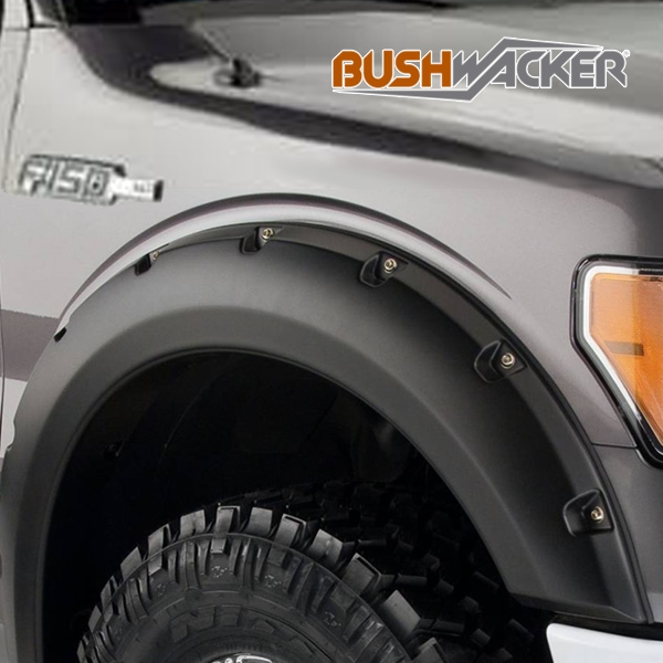 【BUSHWACKER 正規品】 09-14y フォード F-150 オーバーフェンダー/ポケットスタイル マットブラック フェンダーフレア 1台分セット 20929-02 ブッシュワーカー