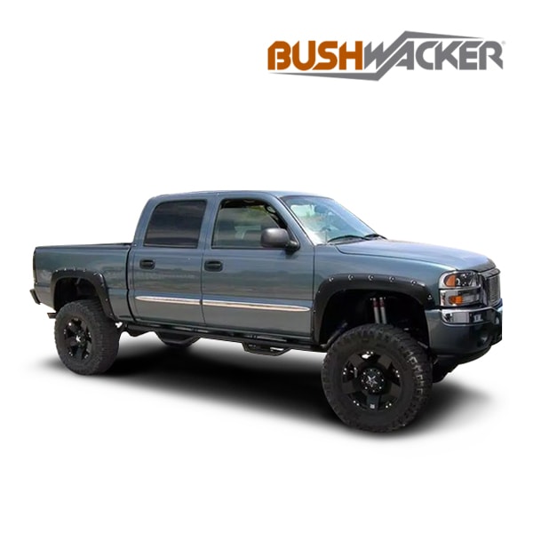 【BUSHWACKER 正規品】 99-07y GMC シエラ 1500/2500/3500 オーバーフェンダー/ポケットスタイル マットブラック フェンダーフレア 1台分セット 40917-02-2 ブッシュワーカー