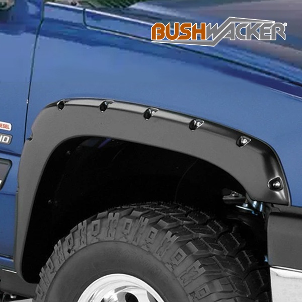 【BUSHWACKER 正規品】 03-06y シボレー シルバラード 1500/2500/3500 オーバーフェンダー/ポケットスタイル マットブラック フェンダーフレア 1台分セット 40918-02 ブッシュワーカー