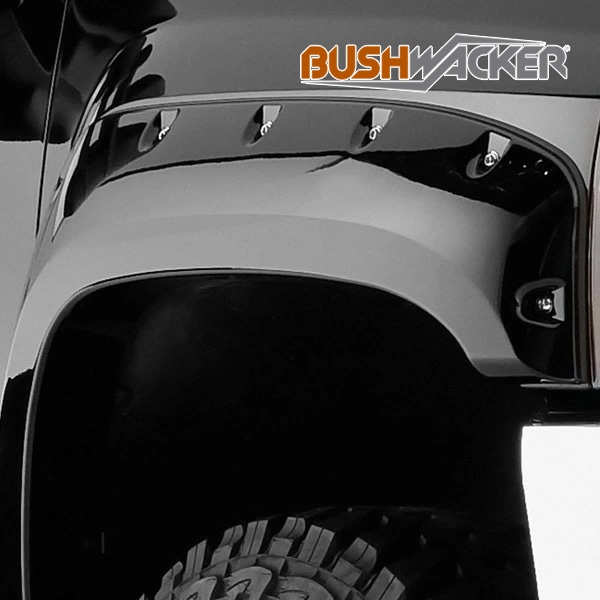 【BUSHWACKER 正規品】 07-14y シボレー シルバラード 1500/2500/3500 オーバーフェンダー/ポケットスタイル マットブラック フェンダーフレア 1台分セット 40924-02 ブッシュワーカー