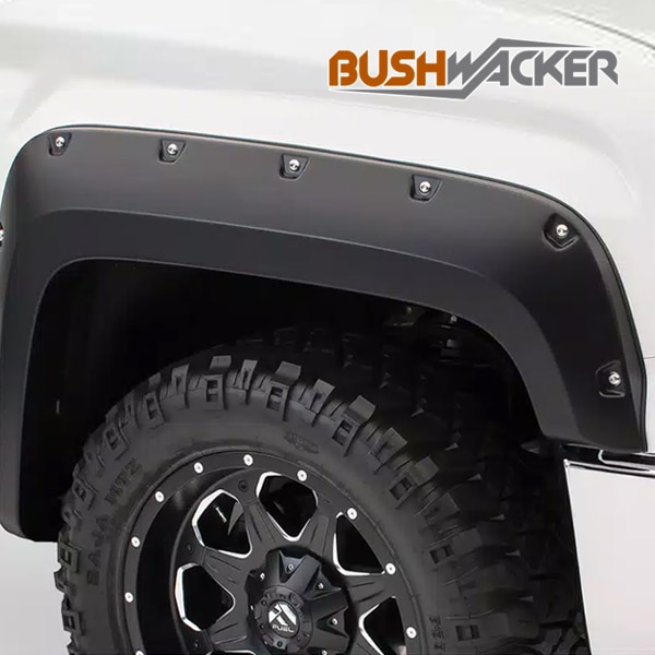 【BUSHWACKER 正規品】 14-15y GMC シエラ オーバーフェンダー/ポケットスタイル マットブラック フェンダーフレア 1台分セット 40960-02 ブッシュワーカー
