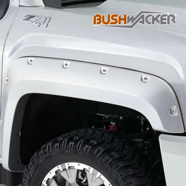 【BUSHWACKER 正規品】 15-16y GMC シエラ 2500HD/2500	HD デナリ/3500HD/3500HDデナリ オーバーフェンダー/ポケットスタイル マットブラック フェンダーフレア 1台分セット 40967-02 ブッシュワーカー