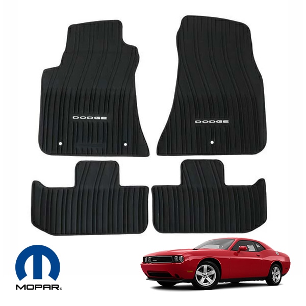 MOPAR純正 11-23y ダッジ チャレンジャー オールウェザー ラバーマット ラバーフロアマット フロント リア 1台分 4枚セット DODGEロゴ