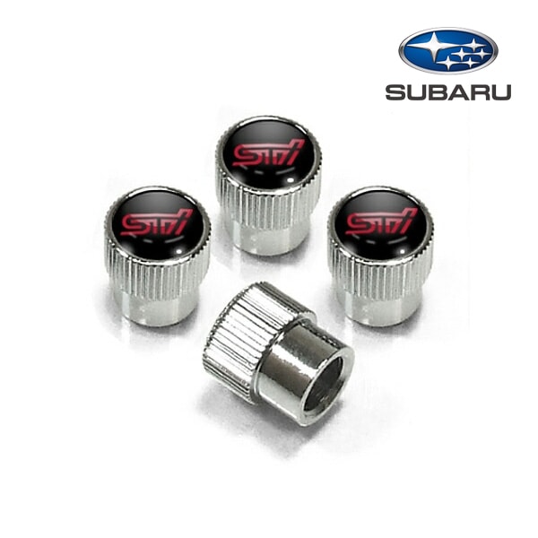 USスバル純正 エアバルブキャップ STIロゴ レガシィ|B4|ツーリングワゴン|アウトバック|インプレッサ|スポーツ|G4|WRX STI|S4|レヴォーグ|フォレスター|XV|BRZ