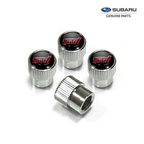 USスバル純正 エアバルブキャップ STIロゴ レガシィ|B4|ツーリングワゴン|アウトバック|インプレッサ|スポーツ|G4|WRX STI|S4|レヴォーグ|フォレスター|XV|BRZ