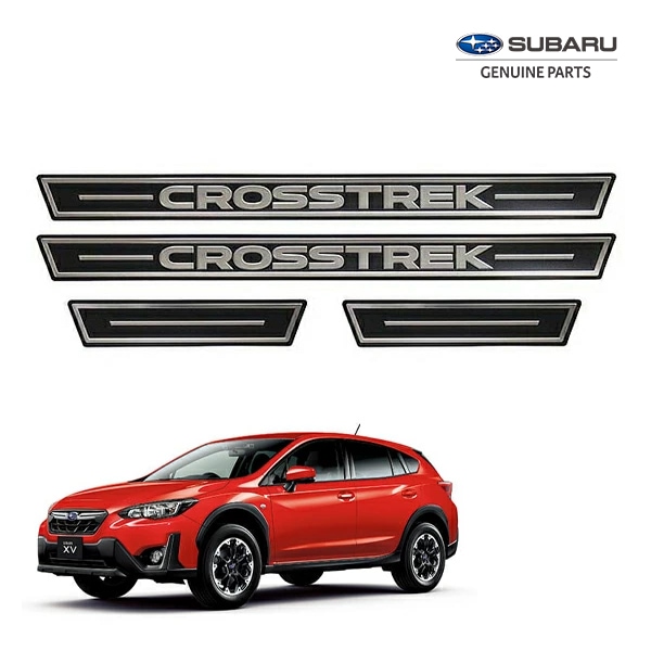 USスバル純正 スカッフプレート フロント/リア 4枚セットドアシル サイドシルプレート プロテクター CROSSTREKロゴ入 スバル XV GT系