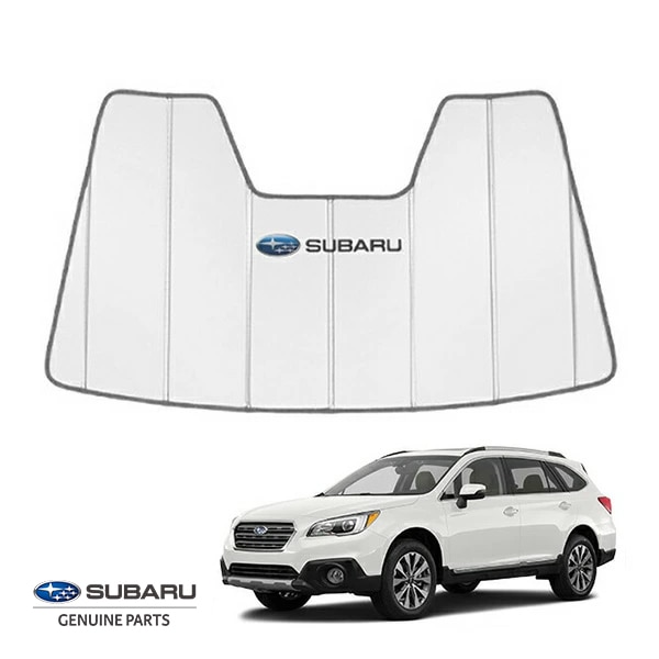 USスバル純正 専用設計 SUBARUロゴ入 サンシェード シルバー 吸盤不要 折りたたみ式 ケース付 スバル レガシィ アウトバック BS9 / B4 セダン BN9 アイサイト対応 カバークラフト製
