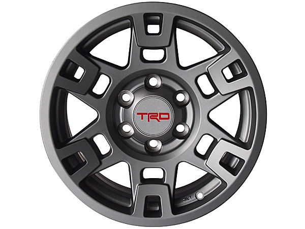 USトヨタ純正 TRD 17インチホイール マットグレー ガンメタ PTR20-35110-GR 4本セット TRDロゴ入 JWL刻印あり TOYOTA FJクルーザー GSJ150W | ランドクルーザー ランクル プラド 150系 | ハイラックスサーフ 215系 他
