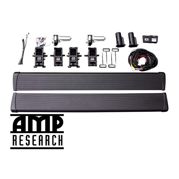 【AMP RESEARCH 正規品】ジープ JK ラングラー 2ドア 電動 サイドステップ パワーステップ 電動格納 パワーランニングボード LEDライト付 75121-01A