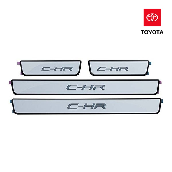 USトヨタ純正 スカッフプレート フロント/リア 4枚セットドアシル サイドシルプレート プロテクター C-HRロゴ入 トヨタ C-HR