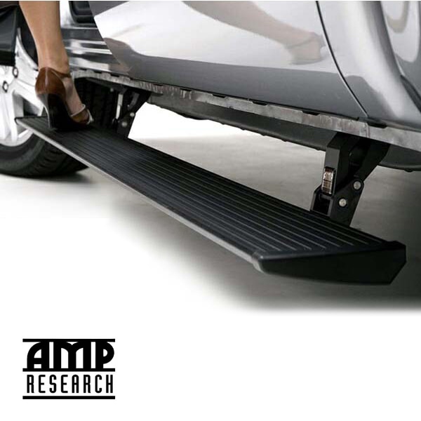 【AMP RESEARCH 正規品】トヨタ 07-21y タンドラ クルーマックス ダブルキャブ | 08-21y セコイア 電動 サイドステップ パワーステップ 電動格納 パワーランニングボード LEDライト付 75137-01A