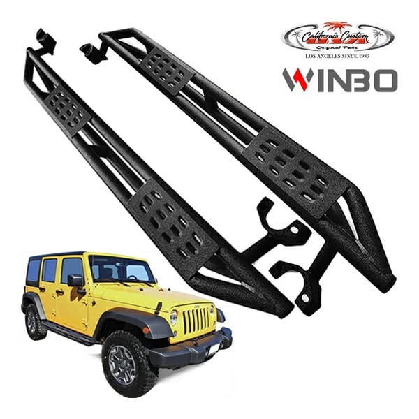【WINBO 正規品】ジープ JK ラングラー アンリミテッド 4ドア SRC サイドアーマー サイドステップ  サイドアーマーステップ ヘビー テクスチャーブラック ブラックパウダーコート 艶なし ウインボー
