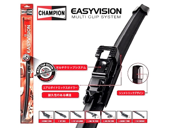 CHAMPION チャンピオン イージーヴィジョンワイパーブレード EF50(500mm)（08-12y フォード エスケープ Fr左右、10-16y マスタング Fr右、15-16y ジープ レネゲード Fr左）