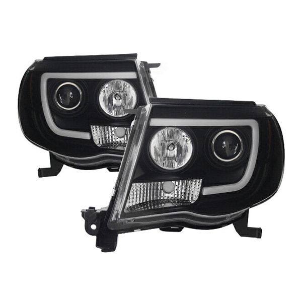 05-11y トヨタ タコマ プロジェクター ヘッドライト ヘッドランプ ブラック DRL付 左右セット 日本仕様 日本光軸 左側走行用