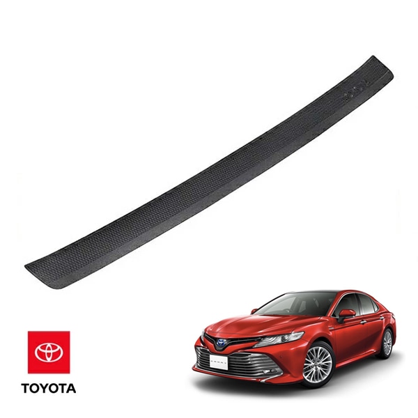 USトヨタ純正 リア バンパープロテクター バンパーガード ステップガード ガーニッシュ TOYOTAロゴ入 ブラック 樹脂製 傷防止 保護 トヨタ カムリ AXVH70