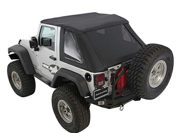 【Smittybilt 正規品】ジープ JEEP 10-18 JK ラングラー 2ドア用 後期 フレームレス ソフトトップ 幌 スモークウィンドウ付 ブラックダイアモンド 9073235 スミッティビルト