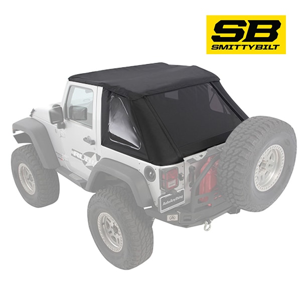 【Smittybilt 正規品】ジープ JEEP 10-18 JK ラングラー 2ドア用 後期 フレームレス ソフトトップ 幌 スモークウィンドウ付 ブラックダイアモンド 9073235 スミッティビルト