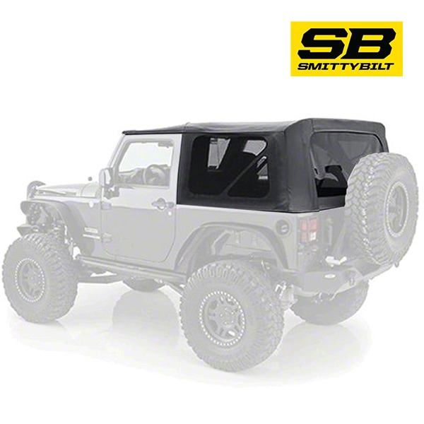 【Smittybilt 正規品】ジープ JEEP 10-18y JK ラングラー 2ドア用 後期 OEM交換用 ソフトトップ 幌 スモークウィンドウ付 ブラックダイアモンド 9075235 スミッティビルト