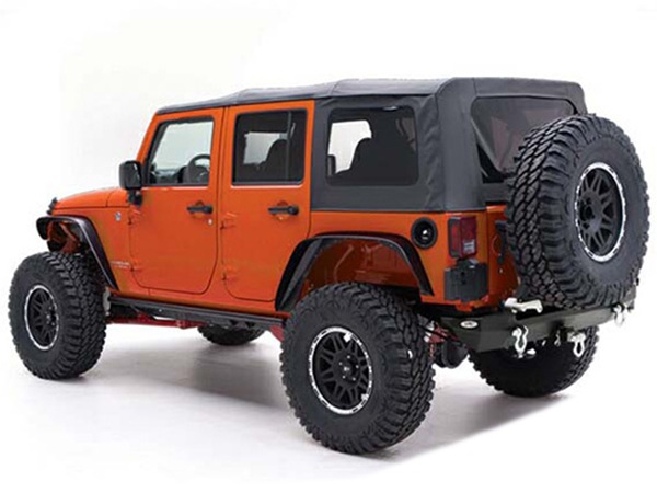 【Smittybilt 正規品】リプレイスメント ソフトトップ キット ブラックダイアモンド スモークウインドウ 幌 補修用 ジープ 07-09y JK ラングラー 4ドア 前期 9080235 スミッティビルト