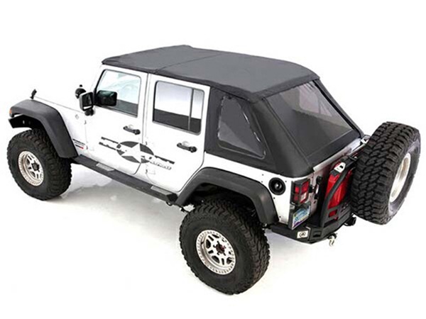 2007-2018y ジープ ラングラー アンリミテッド（JK） Smittybilt製 ソフトトップ（幌）キット（フレームレス/ブラックダイアモンド） 9083235
