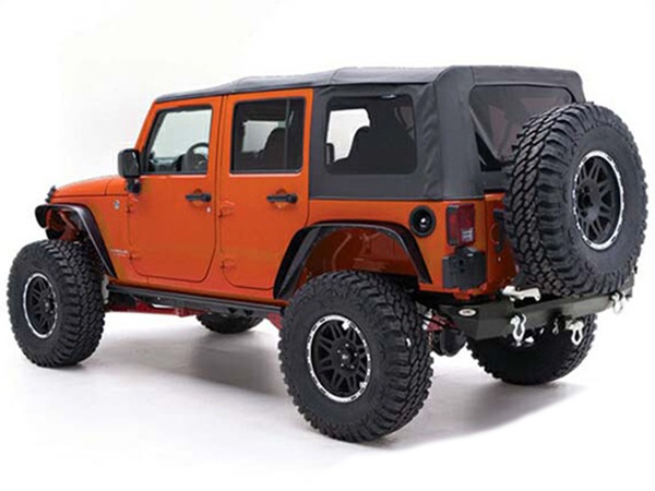 【Smittybilt 正規品】リプレイスメント ソフトトップ キット ブラックダイアモンド スモークウインドウ ジープ 10-18y JK ラングラー 4ドア 後期 9085235  幌 補修用 スミッティビルト