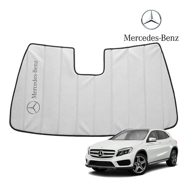 USベンツ純正 専用設計 Mercedes-Benz ロゴ入 サンシェード 吸盤不要 折りたたみ式 ケース付 GLAクラス X156 GLA180/GLA220/GLA250/GLA45AMG 左ハンドル車