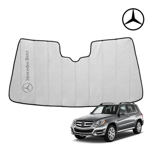 USベンツ純正 専用設計 Mercedes-Benz ロゴ入 サンシェード 吸盤不要 折りたたみ式 ケース付 GLKクラス X204 GLK300/GLK350