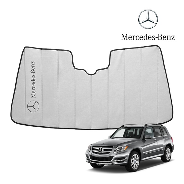 USベンツ純正 専用設計 Mercedes-Benz ロゴ入 サンシェード 吸盤不要 折りたたみ式 ケース付 GLKクラス X204 GLK300/GLK350