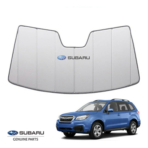 USスバル純正 専用設計 SUBARUロゴ入 サンシェード シルバー 吸盤不要 折りたたみ式  ケース付 スバル フォレスター SJ系 前期 アイサイト対応 カバークラフト製