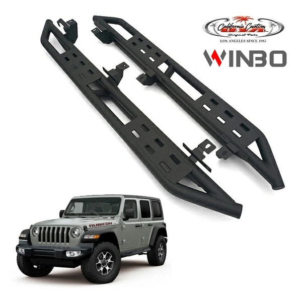 【WINBO 正規品】ジープ JL ラングラー アンリミテッド 4ドア SRC サイドアーマー サイドステップ ブラックパウダーコート 艶なし ウインボー
