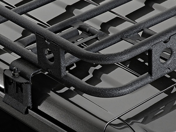 [Smittybilt 正規品] スミッティビルト ジープ JK ラングラーアンリミテッド 4ドア用 ディフェンダーラック + カーゴネット ブラックパウダーコート ルーフラック ブラケット一式セット 45454 個人宅配送可