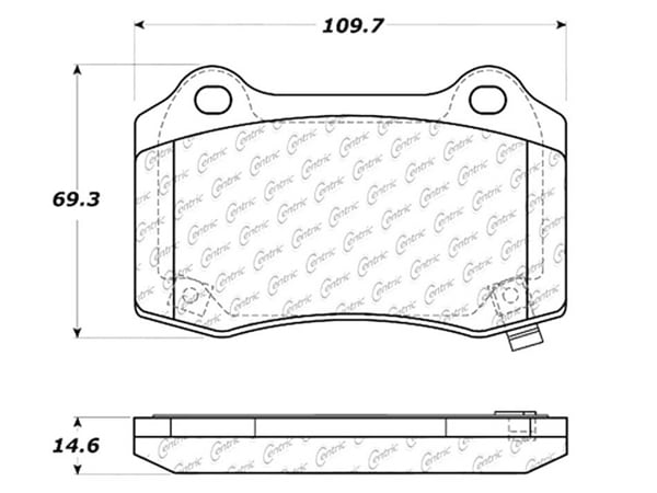 【Centric 正規品】10-15y シボレー カマロ SS ZL1 6.2L 05-10y クライスラー 300C 6.1L ダッジ DODGE 12-16y チャージャー 6.2L 6.4L 11-16y チャレンジャー 6.2L 6.4L リアブレーキパッド C-TEK セミメタリック 1台分 左右セット 102.10530