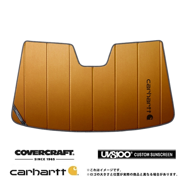 【CoverCraft 正規品】 専用設計 サンシェード ブロンズ 吸盤不要 折りたたみ式 08-10y Porsche ポルシェ カイエン 957 Carhartt カーハートコラボ仕様 カバークラフト ［真夏もへたらない3層構造で断熱効果抜群］ 