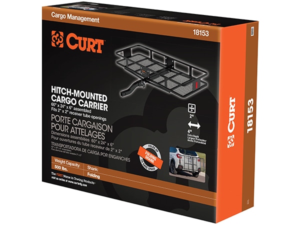 【CURT 正規品】カーゴキャリア ヒッチカーゴ 折りたたみ式 18153 2インチ 約50mm ＋ カーゴネット + 防水バッグ 18211 付属 トヨタ ランドクルーザー ランクル プラド 200系 150系 120系