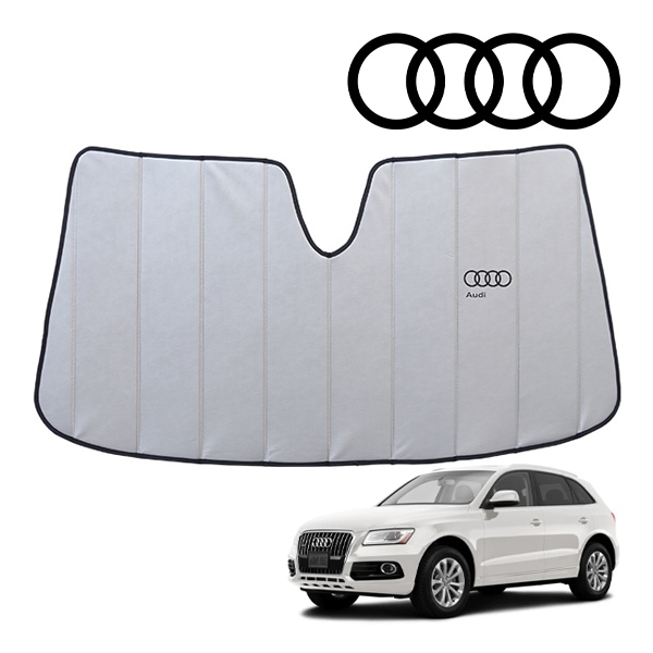 USアウディ純正 専用設計 AUDI ロゴ入 サンシェード 吸盤不要