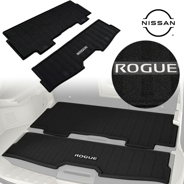 US日産純正 NISSAN エクストレイル T32系 前期 平成25年12月-平成29年5月 リア カーゴマット ラゲッジマット カーゴライナー トランクマット カーペット地  ROGUEロゴ入
